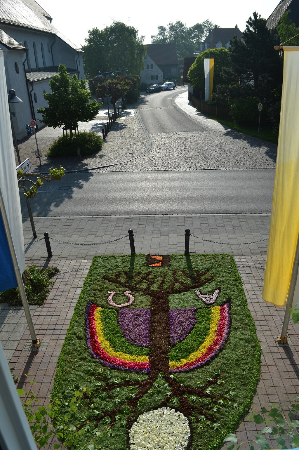 der Blumenteppich von oben